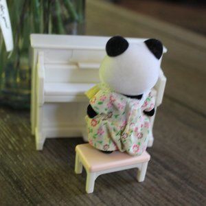 calico critter sylvanian family white piano pink seat bench